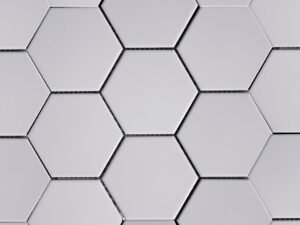 Hexagon Light Grey 3X3.5