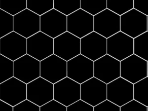 Hexagon Black 3X3.5
